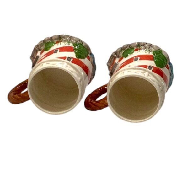 Vintage‎ 2005 Beachcombers Hand Painted Lighthouse Mugs Set of 2 - Picture 5 of 7